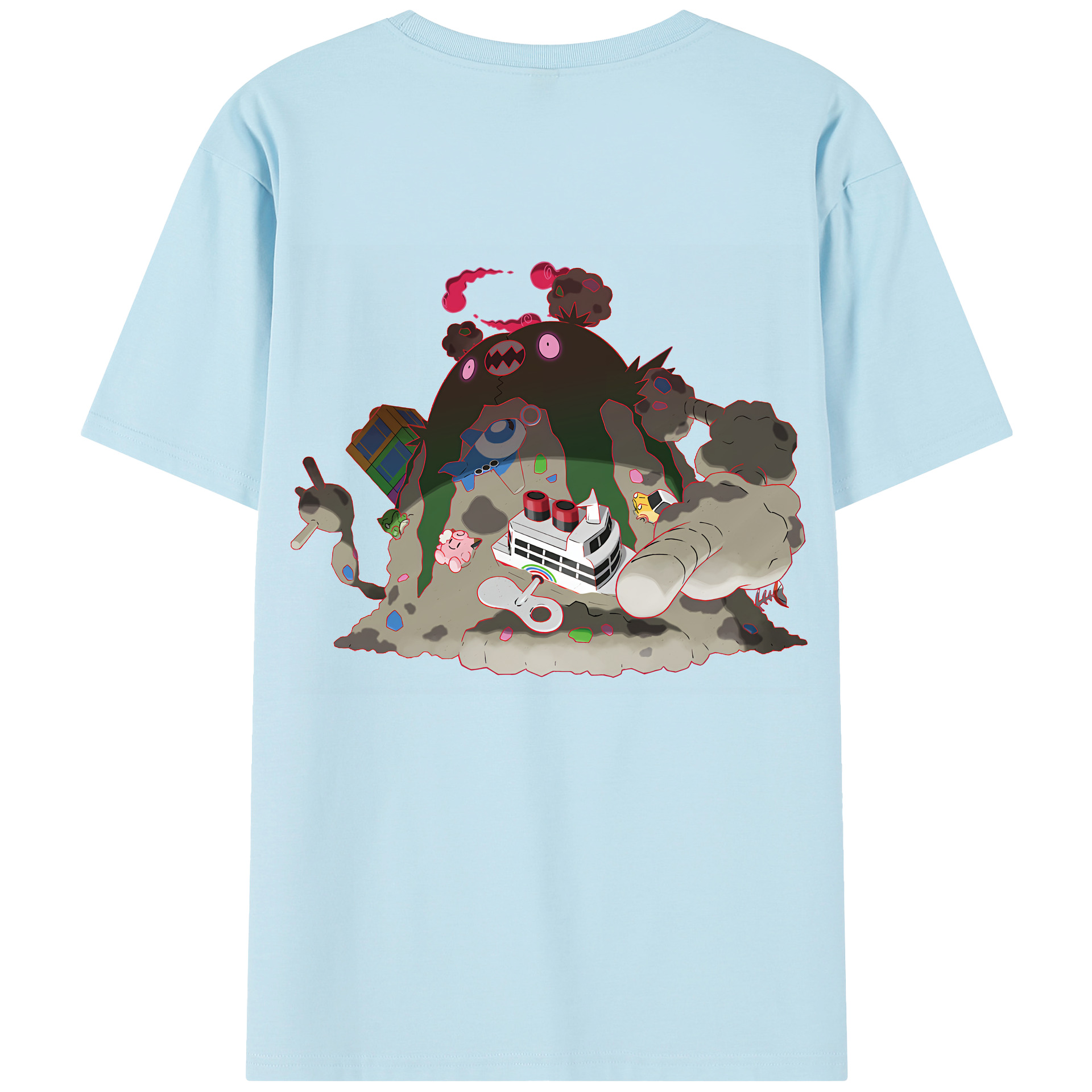 （画像用） ポケットモンスター Pokémon 綿100％半袖Tシャツ（背面プリント）